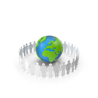 Paper Cutout Figures Around The World PNG & PSD Images