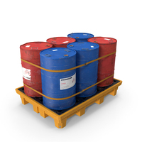 Pallet with Barrels Industrial PNG & PSD Images
