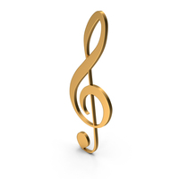 Gold Treble Clef Symbol PNG & PSD Images