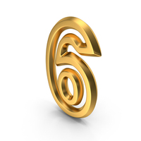 Gold Outline Number 6 PNG & PSD Images