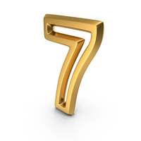 Number M1F OutLine 7 Gold PNG & PSD Images