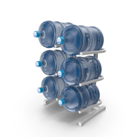 Water Bottle Holder with 6 Trays White PNG & PSD Images