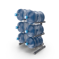 Water Cooler Jug Rack for 6 Bottles Gray PNG & PSD Images