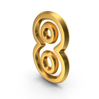 Gold Outline Number 8 PNG & PSD Images