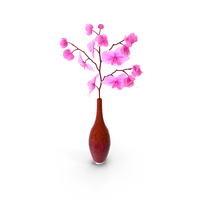 Glass Vase With Pink Phalaenopsis Orchid PNG & PSD Images