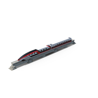 High Speed Maglev Train Red on Rail PNG & PSD Images