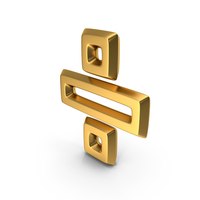 Gold Divide Outline Symbol PNG & PSD Images