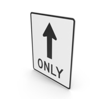 Straight Ahead Only Road Sign PNG & PSD Images