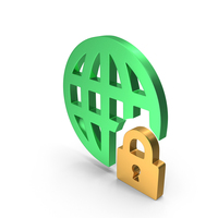 Globe Secure Lock Web Icon PNG & PSD Images