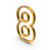 Gold Outline Number 8 PNG & PSD Images