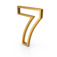 Gold Outline Number 7 PNG & PSD Images