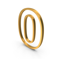 Out Line Zero Numarical Number Zero Icon Gold PNG & PSD Images