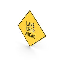 Lane Drop Ahead Road Sign PNG & PSD Images