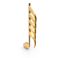 Gold Hundred Twenty Eighth Music Note Symbol PNG & PSD Images