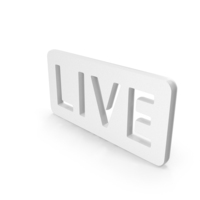 White Live Rectangular Symbol PNG & PSD Images