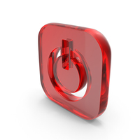 Glass Square Power Symbol PNG & PSD Images