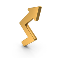 Gold Curved Way Directional Road Arrow Icon PNG & PSD Images