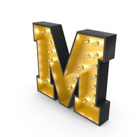 Bulb Alphabet M PNG & PSD Images