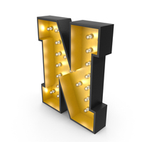Bulb Alphabet N PNG & PSD Images