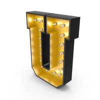 Bulb Alphabet U PNG & PSD Images