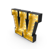 Bulb Alphabet W PNG & PSD Images
