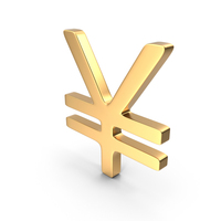 Gold Yen And Yuan Sign PNG & PSD Images