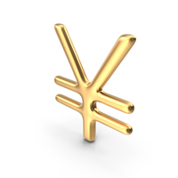 Gold Yen And Yuan Sign PNG & PSD Images