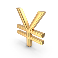 Gold Yen And Yuan Sign PNG & PSD Images