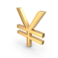 Gold Yen And Yuan Sign PNG & PSD Images