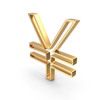 Gold Yen And Yuan Sign PNG & PSD Images