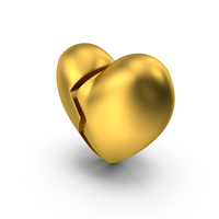 Broken Heart Gold PNG & PSD Images