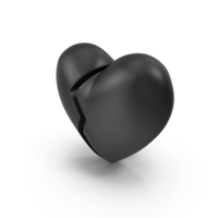 Broken Heart Black PNG & PSD Images