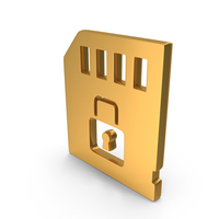 Lock Memory Card Gold PNG & PSD Images
