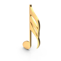 Gold Thirty Second Music Note Symbol PNG & PSD Images