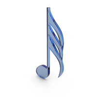 Blue Glass Thirty Second Music Note Symbol PNG & PSD Images