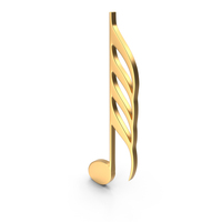 Gold Sixty Fourth Music Note Symbol PNG & PSD Images