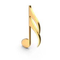 Music Sixteenth Note Gold PNG & PSD Images