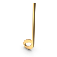 Music Half note gold PNG & PSD Images