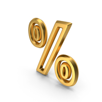 Symbol M1F OutLine Percentage % Gold PNG & PSD Images