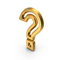 Symbol M1F OutLine Question Mark ? Gold PNG & PSD Images
