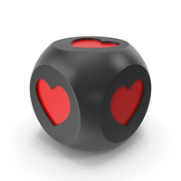 Black And Red Heart Chamfered Box PNG & PSD Images