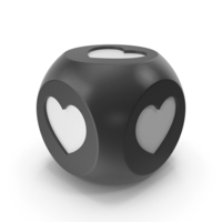 Black And White Heart Chamfered Box PNG & PSD Images
