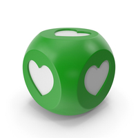 Green And White Heart Chamfered Box PNG & PSD Images