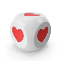White And Red Heart Chamfered Box PNG & PSD Images