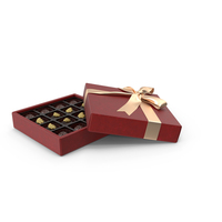 Luxury Chocolate Box Open Red PNG & PSD Images