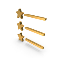 Gold Menu Star List Icon PNG & PSD Images