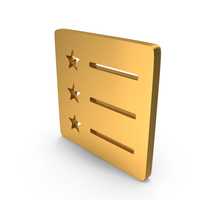 Gold Menu Star List Icon PNG & PSD Images