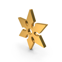 Gold Shuriken Ninja Star Icon PNG & PSD Images