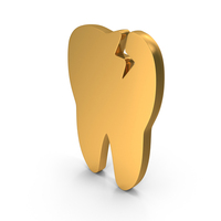Gold Damaged Teeth Icon PNG & PSD Images