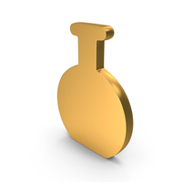 Gold Chemical Flask Icon PNG & PSD Images